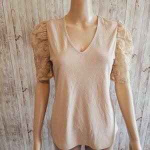 Women's Puff Sleeve blouse Beige